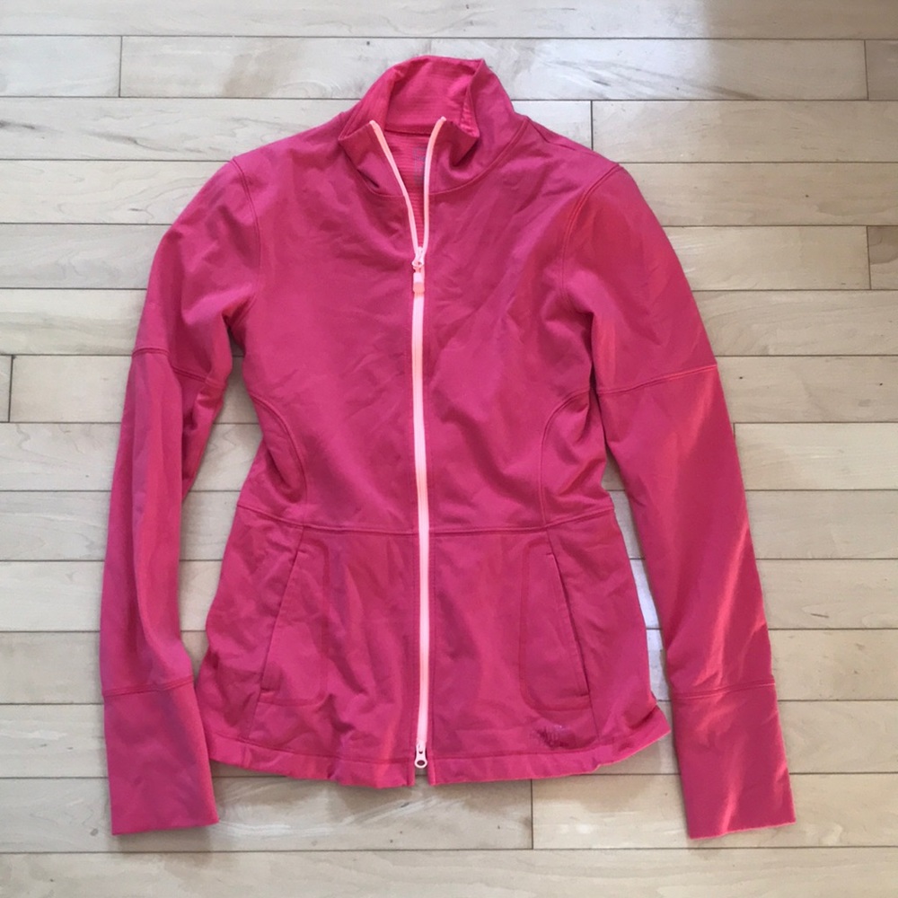 North face coral small zip up!